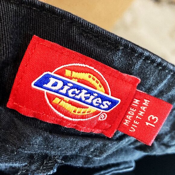 WOMEN'S DICKIES PANTS SIZE 13 SKINNY PANTS 90'S Y2K DICKYS DISTRESSED BLACK - Picture 3 of 3